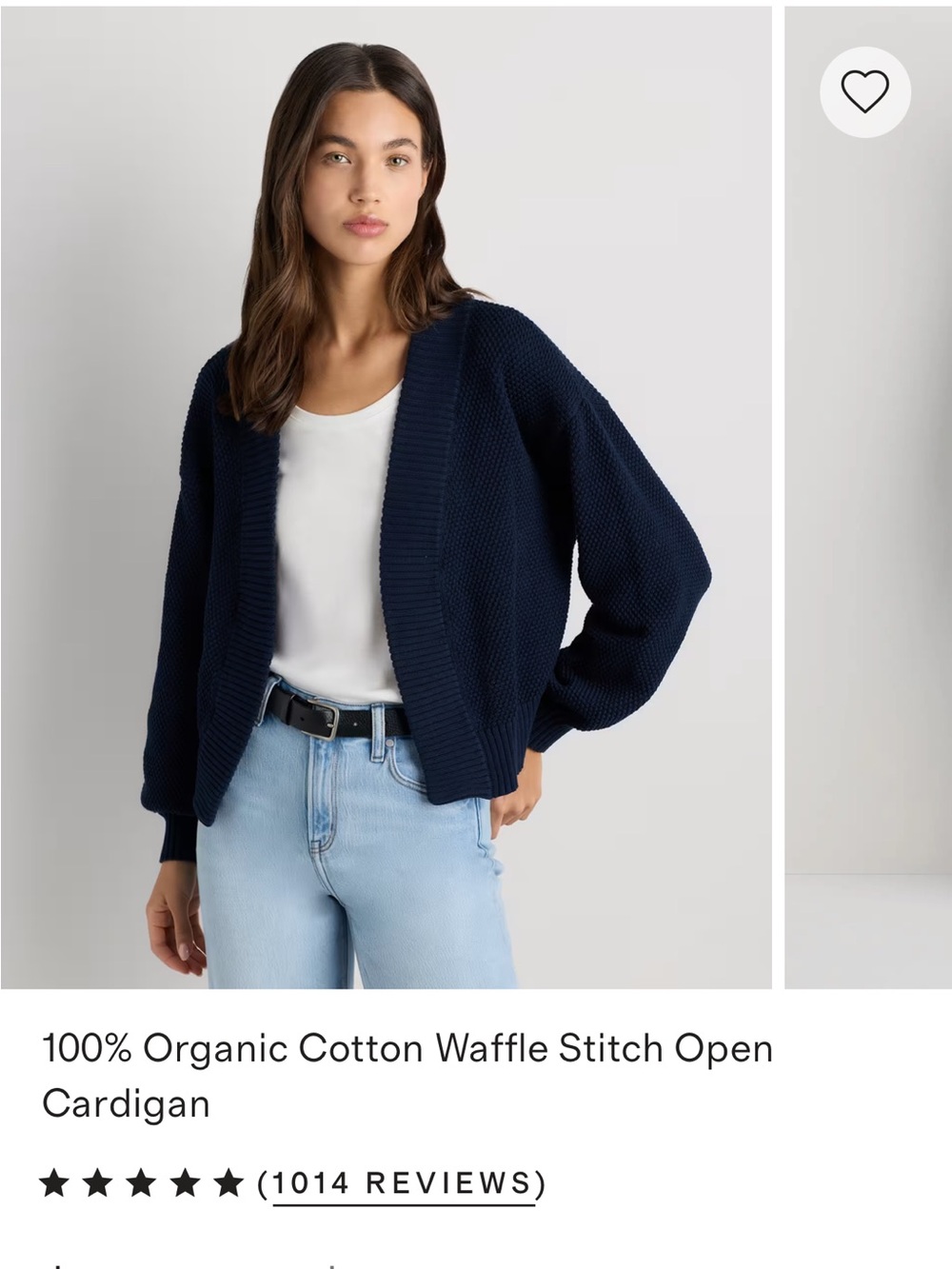 Quince Waffle Stitch Open Cardigan